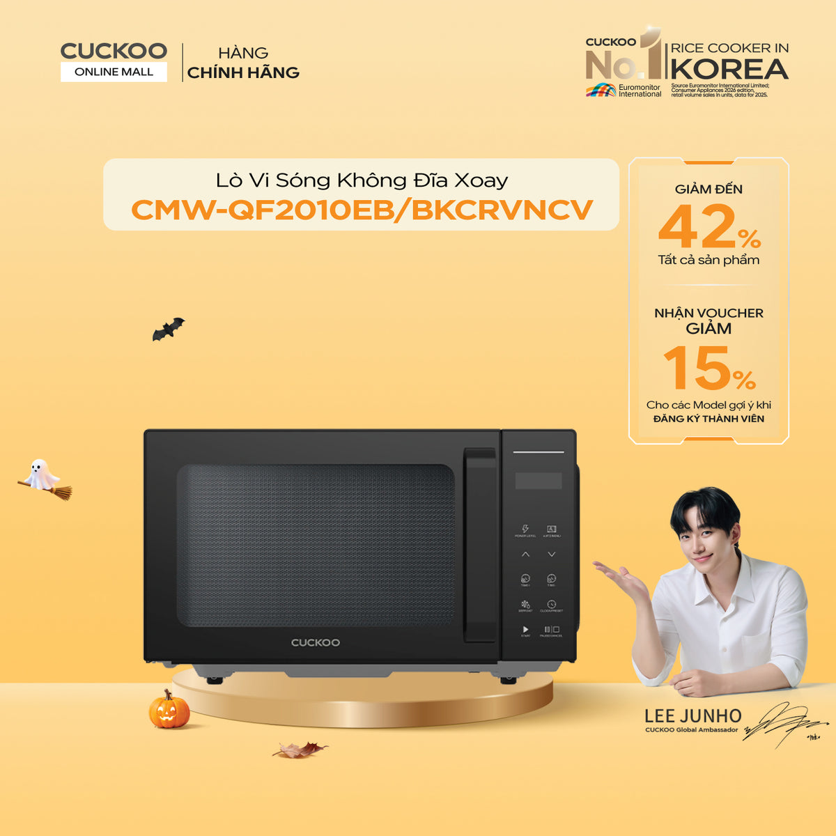 CMW-QF2010EB/BKCRVNCV Cuckoo Flatbed Microwave Oven