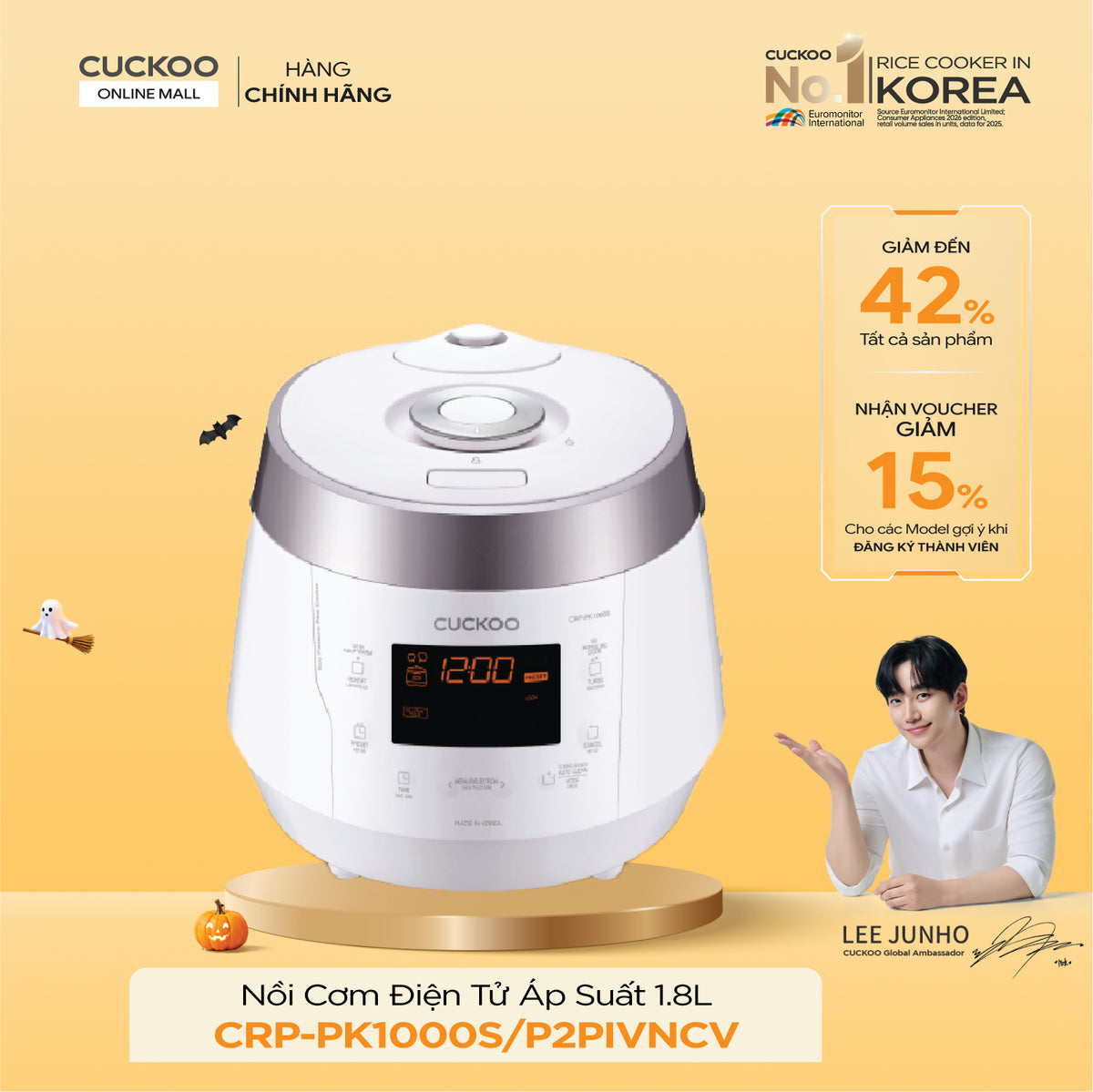 Nồi Cơm Điện Tử Áp Suất Cuckoo CRP-PK1000S/P2PIVNCV