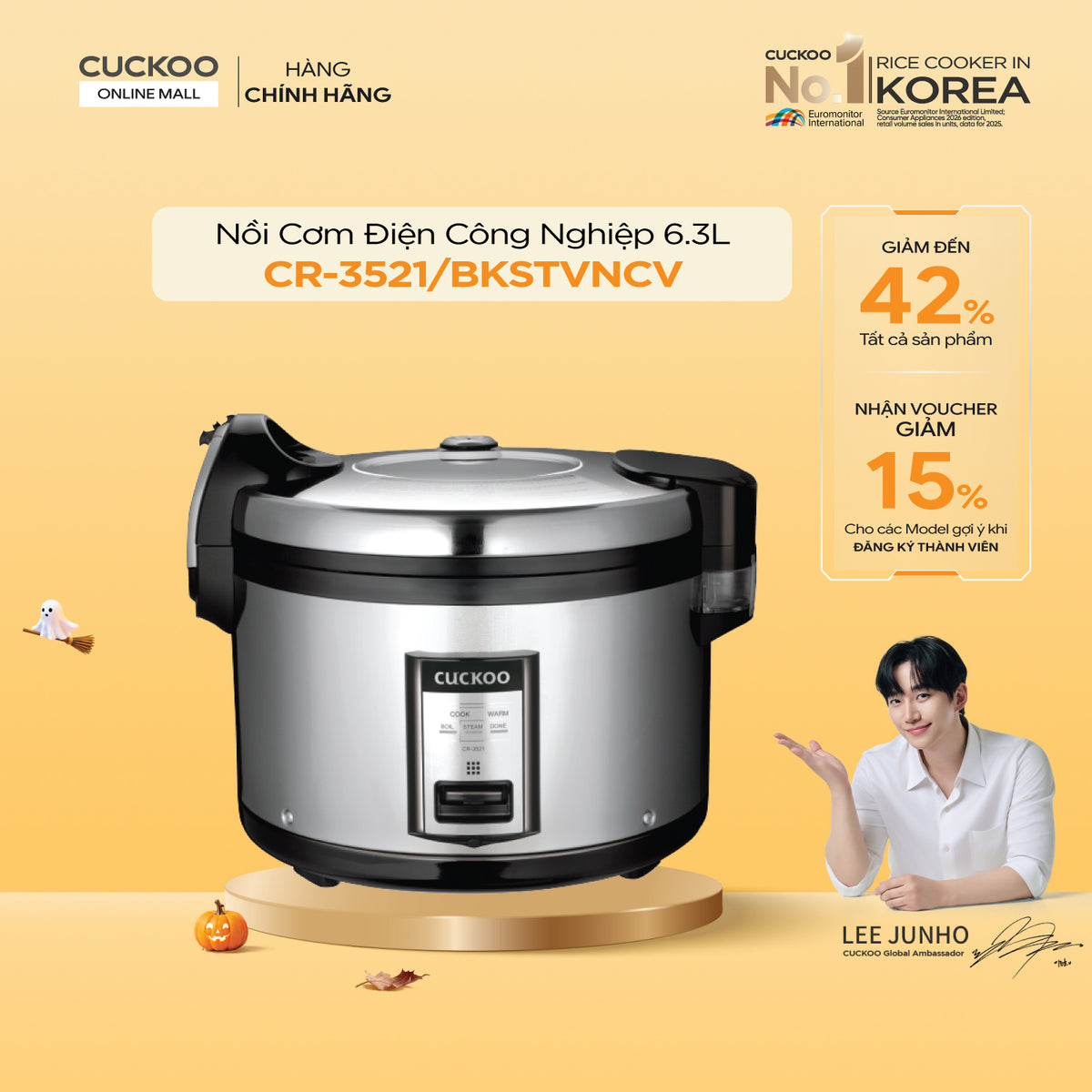 CR-3521/BKSTVNCV Nồi Cơm Điện Công Nghiệp Cuckoo