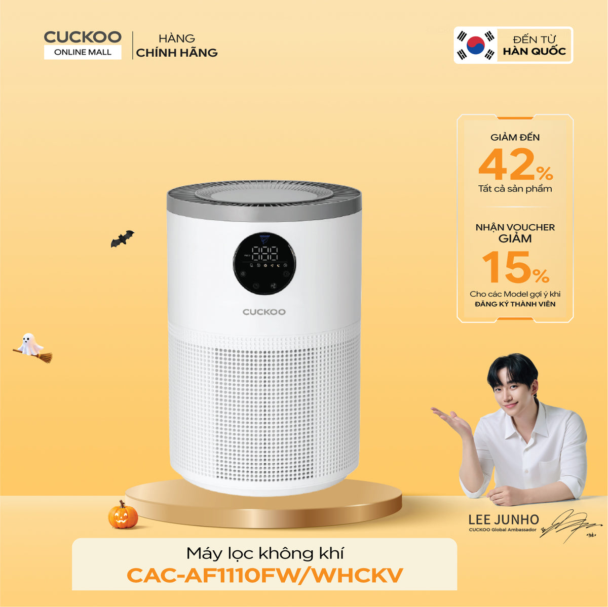 Máy Lọc Không Khí Cuckoo CAC-AF1110FW/WHCKV