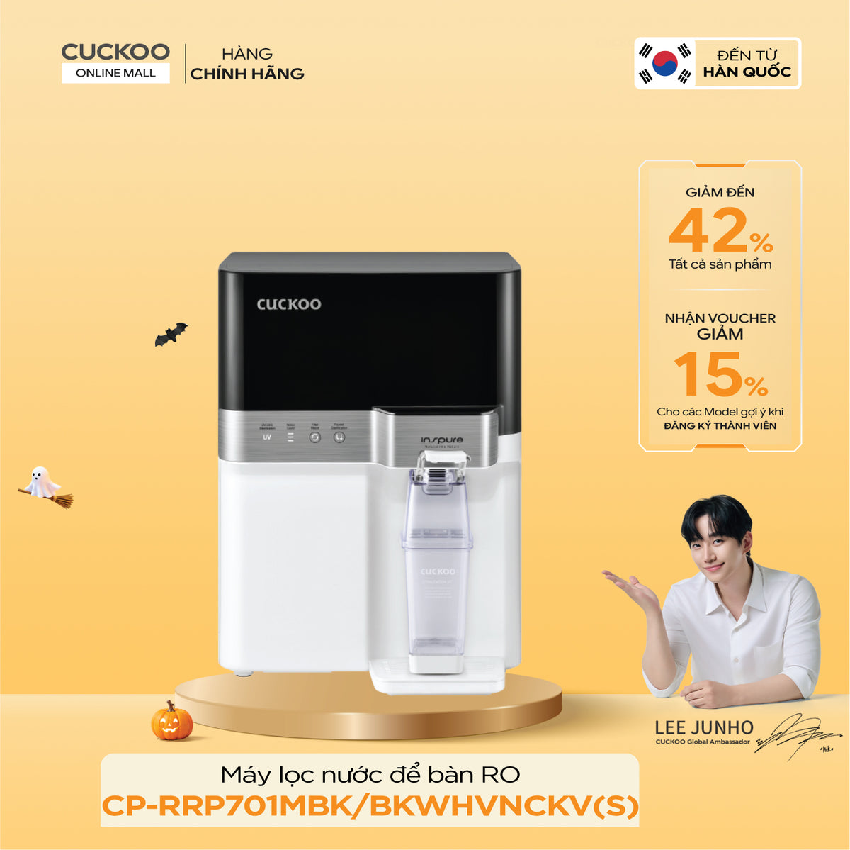 Cuckoo Countertop RO Water Purifier CP-RRP701MBK/BKWHVNCKV(S)