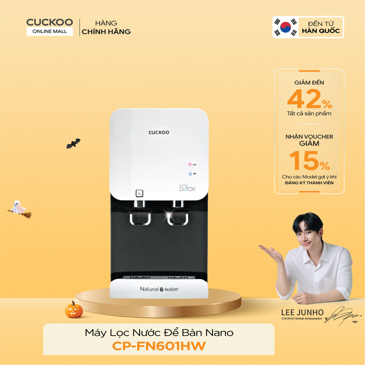 Máy Lọc Nước Nano Để Bàn Cuckoo CP-FN601HW