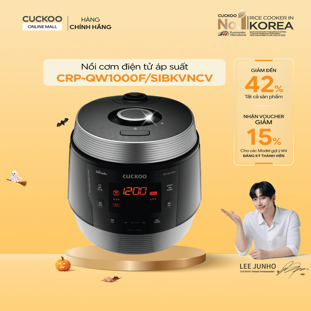 CRP-QW1000F/SIBKVNCV Nồi Cơm Điện Tử Áp Suất Cuckoo