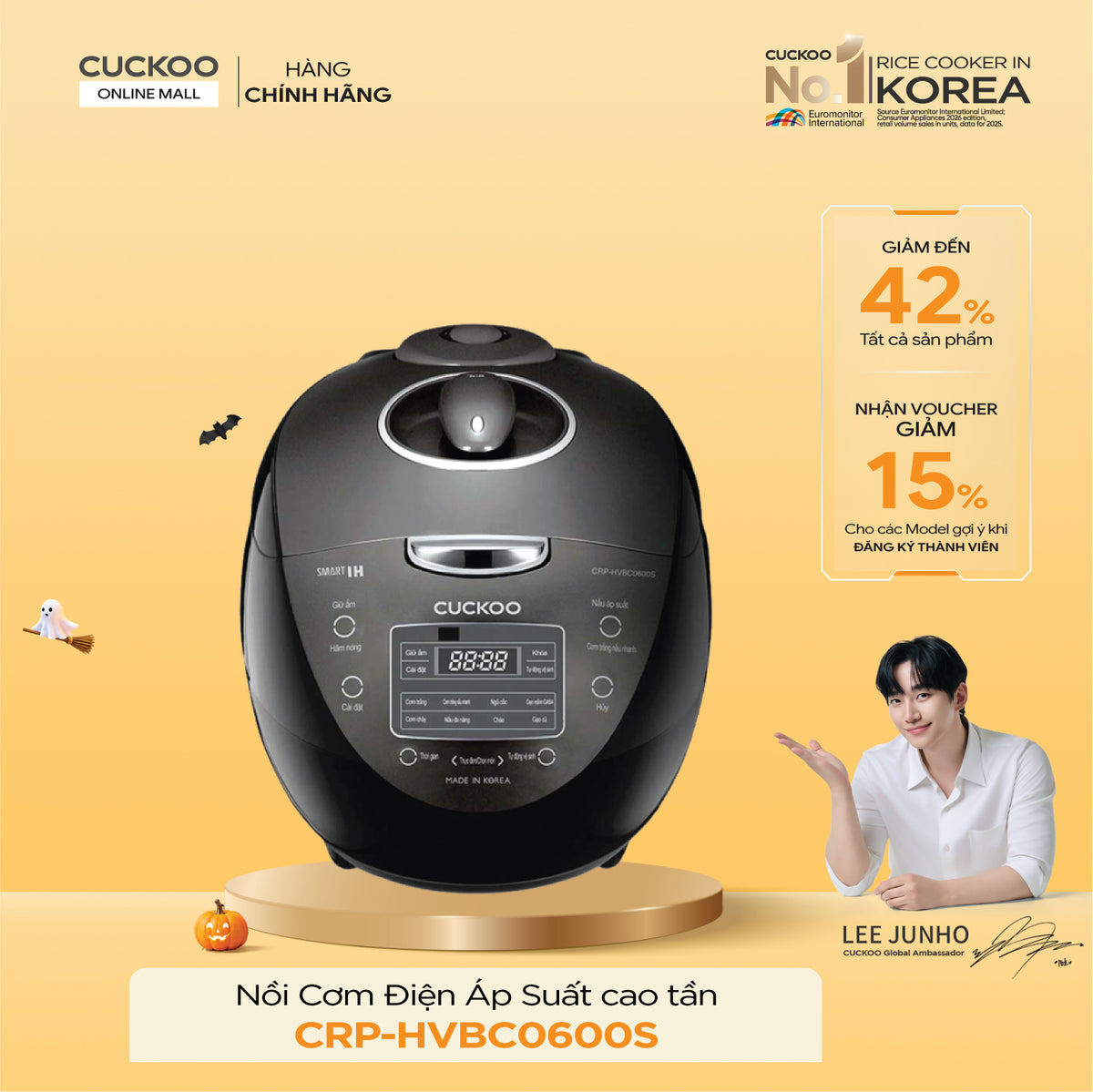Nồi Cơm Điện Tử Áp Suất Cao Tần Cuckoo CRP-HVBC0600S/GRGRCRCKV