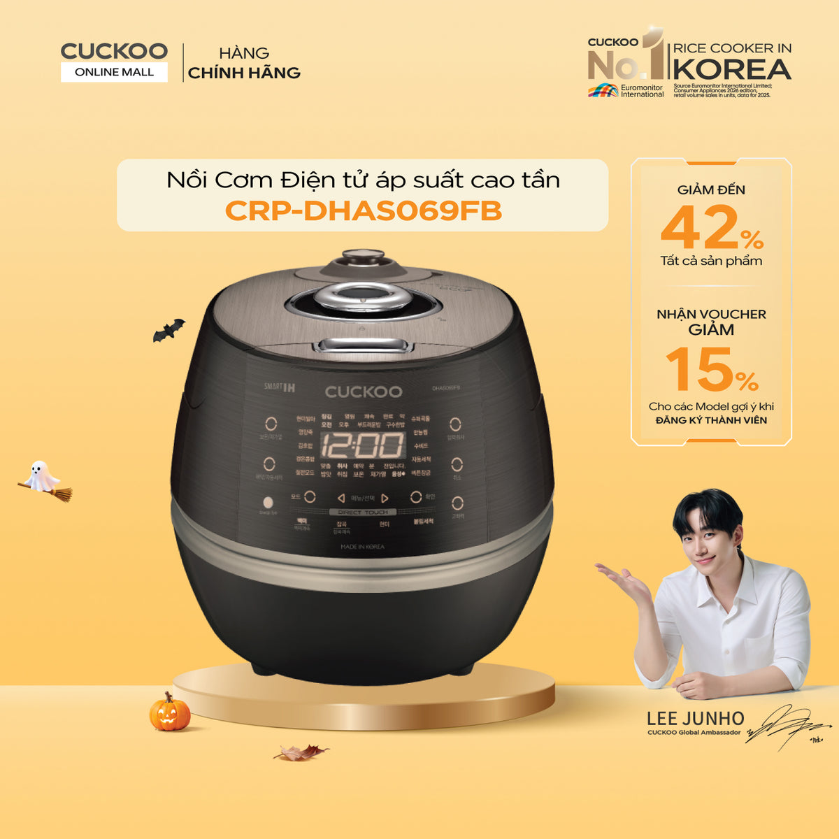 CRP-DHAS069FB Nồi Cơm Điện Áp Suất Cao Tần Cuckoo