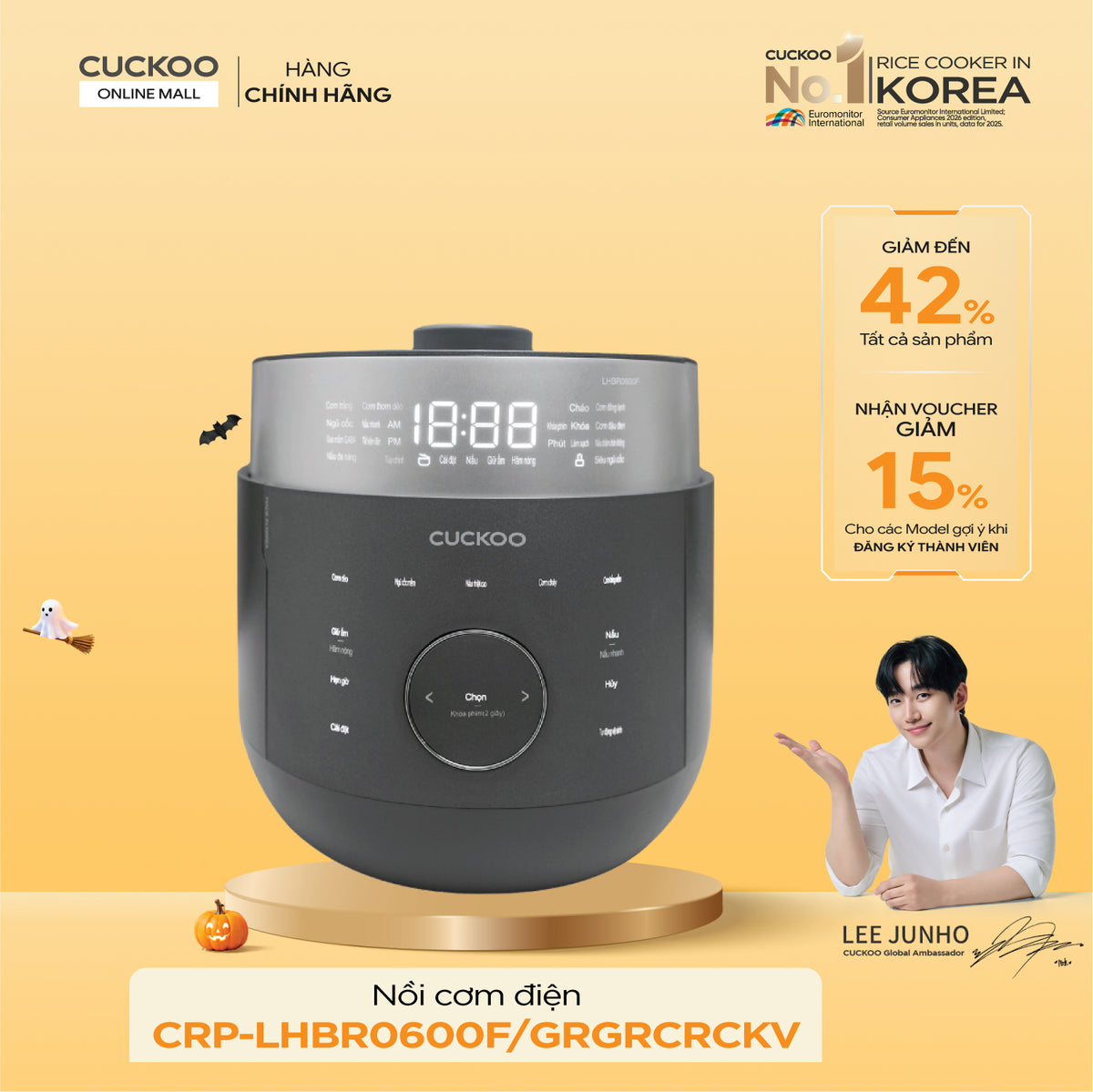 Nồi Cơm Điện Tử Áp Suất Cao Tần Cuckoo CRP-LHBR0600F/GRGRCRCKV