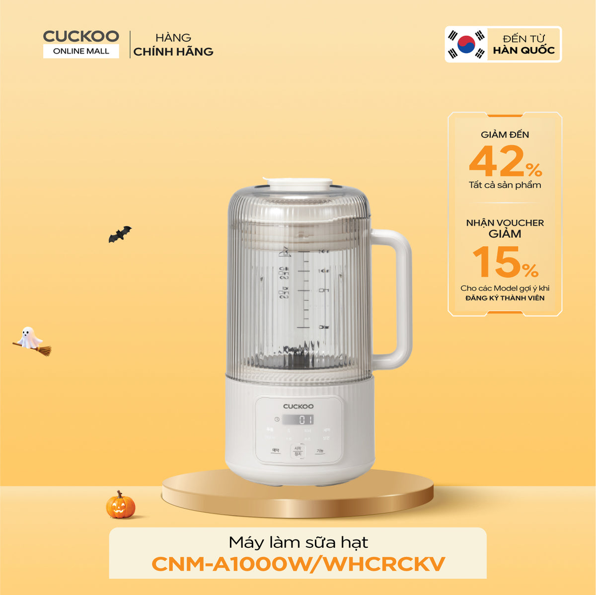 Máy Làm Sữa Hạt Đa Năng Cuckoo CNM-A1000W/WHCRCKV