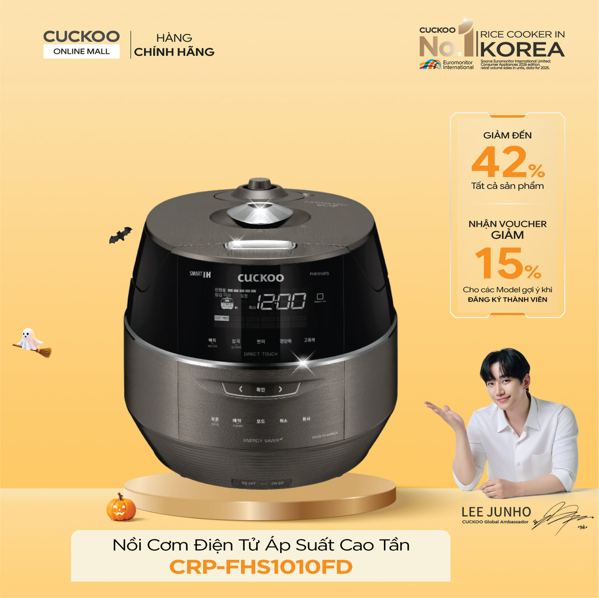 Nồi Cơm Điện Tử Áp Suất Cao Tần Cuckoo CRP-FHS1010FD
