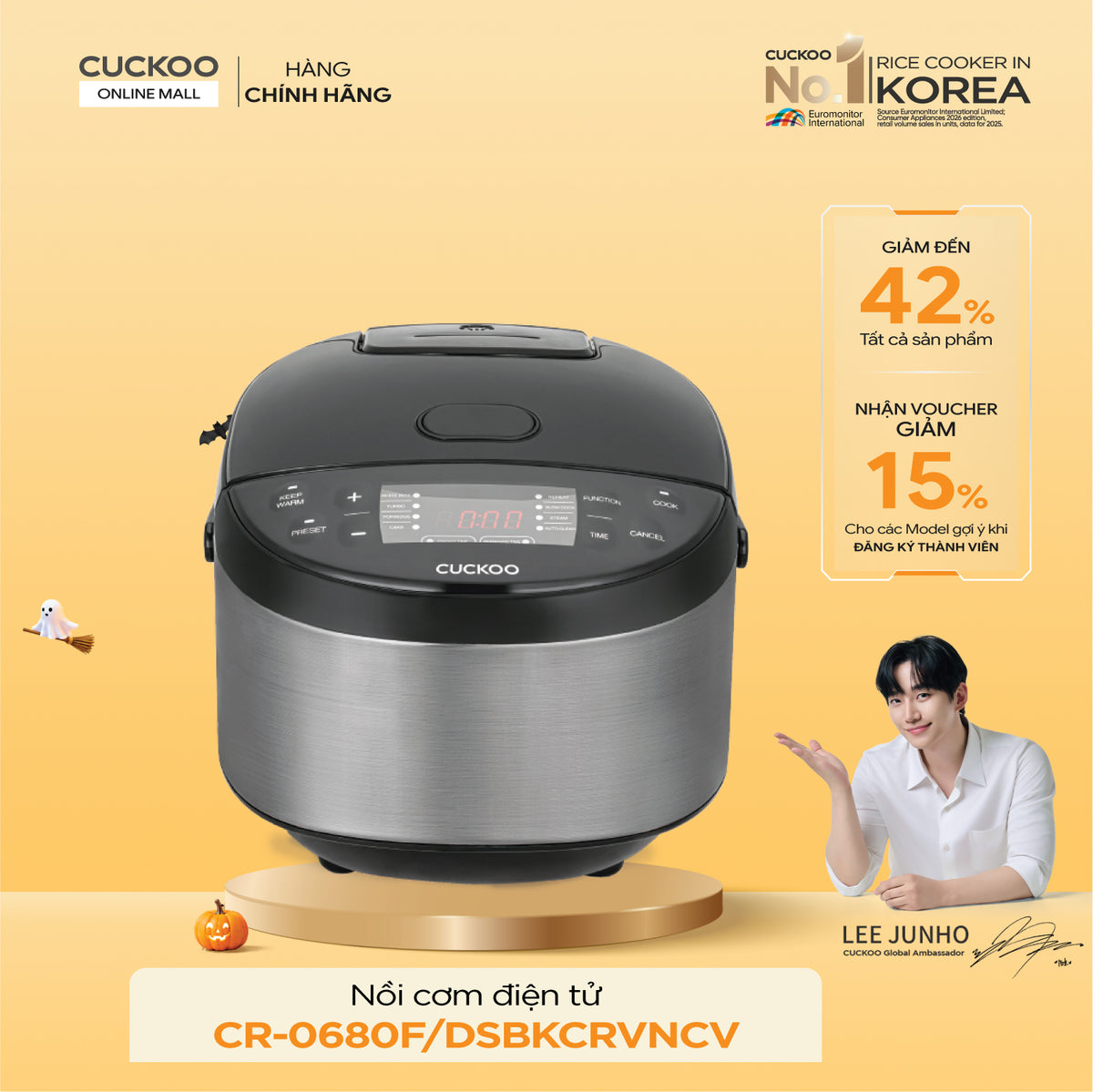 Nồi Cơm Điện Tử Cuckoo CR-0680F/DSBKCRVNCV