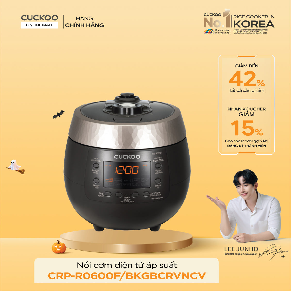 Nồi Cơm Điện Tử Áp Suất Cuckoo CRP-R0600F/BKGBCRVNCV