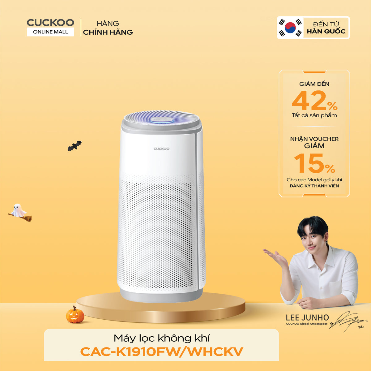 Máy Lọc Không Khí Cuckoo CAC-K1910FW/WHCKV