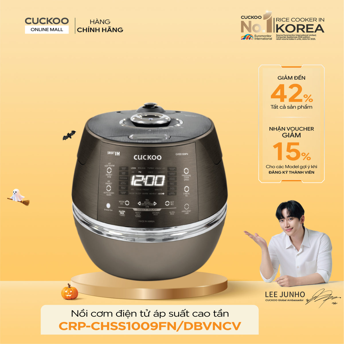 Nồi Cơm Điện Tử Áp Suất Cao Tần Cuckoo CRP-CHSS1009FN/DBVNCV