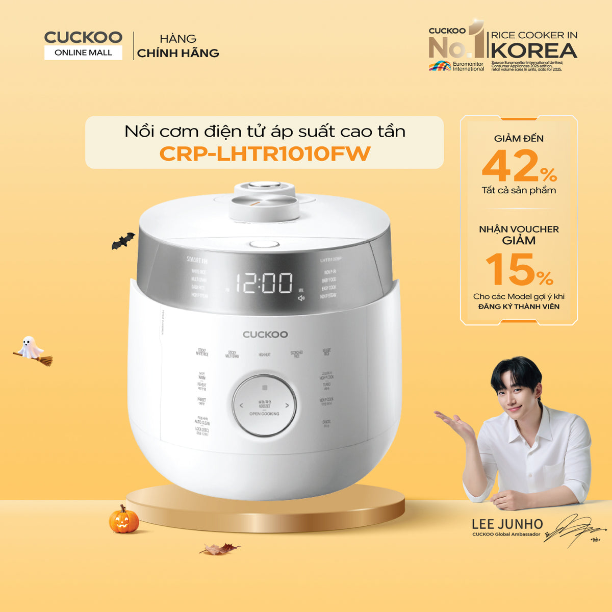CRP-LHTR1010FW Nồi Cơm Điện Tử Áp Suất Kép Cao Tần Cuckoo