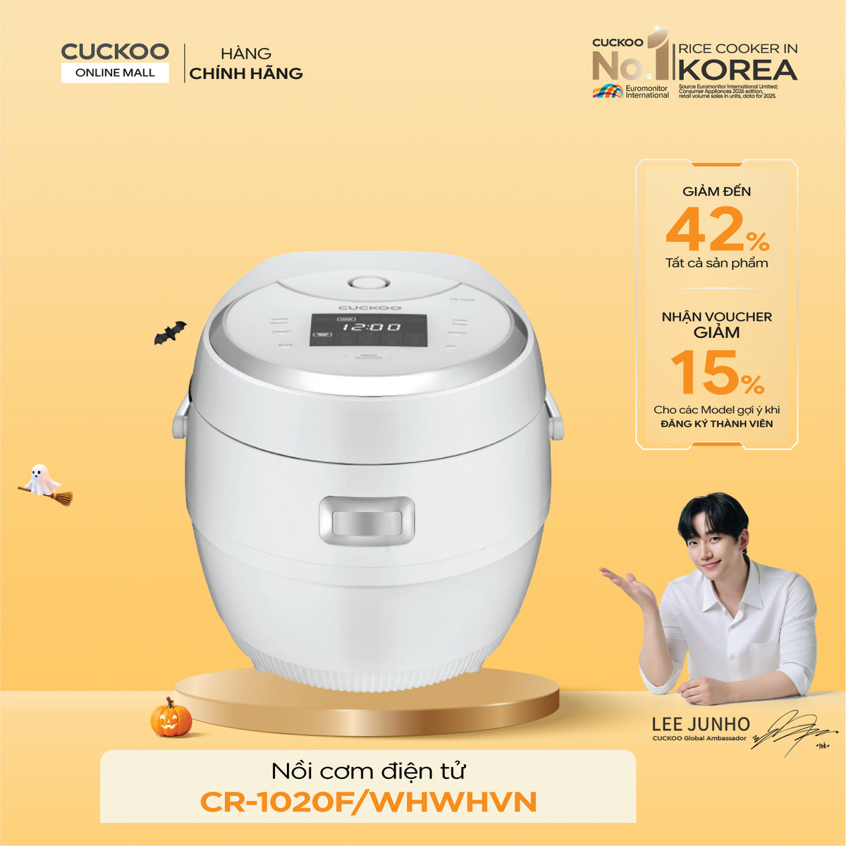 Nồi Cơm Điện Tử Cuckoo CR-1020F/WHWHVN