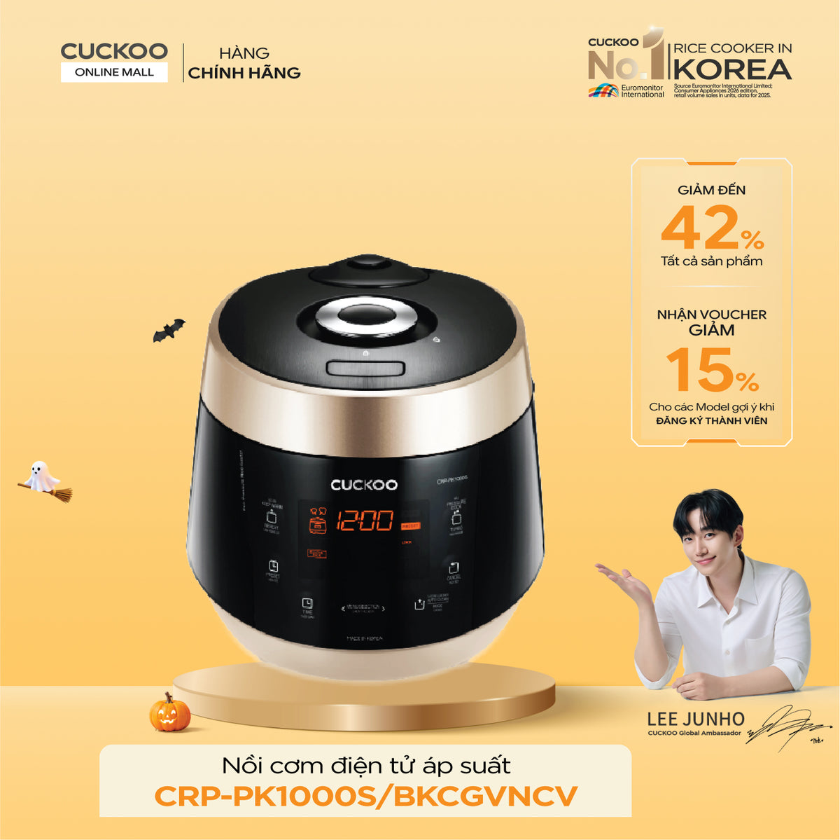 Nồi Cơm Điện Tử Áp Suất Cuckoo CRP-PK1000S/BKCGVNCV