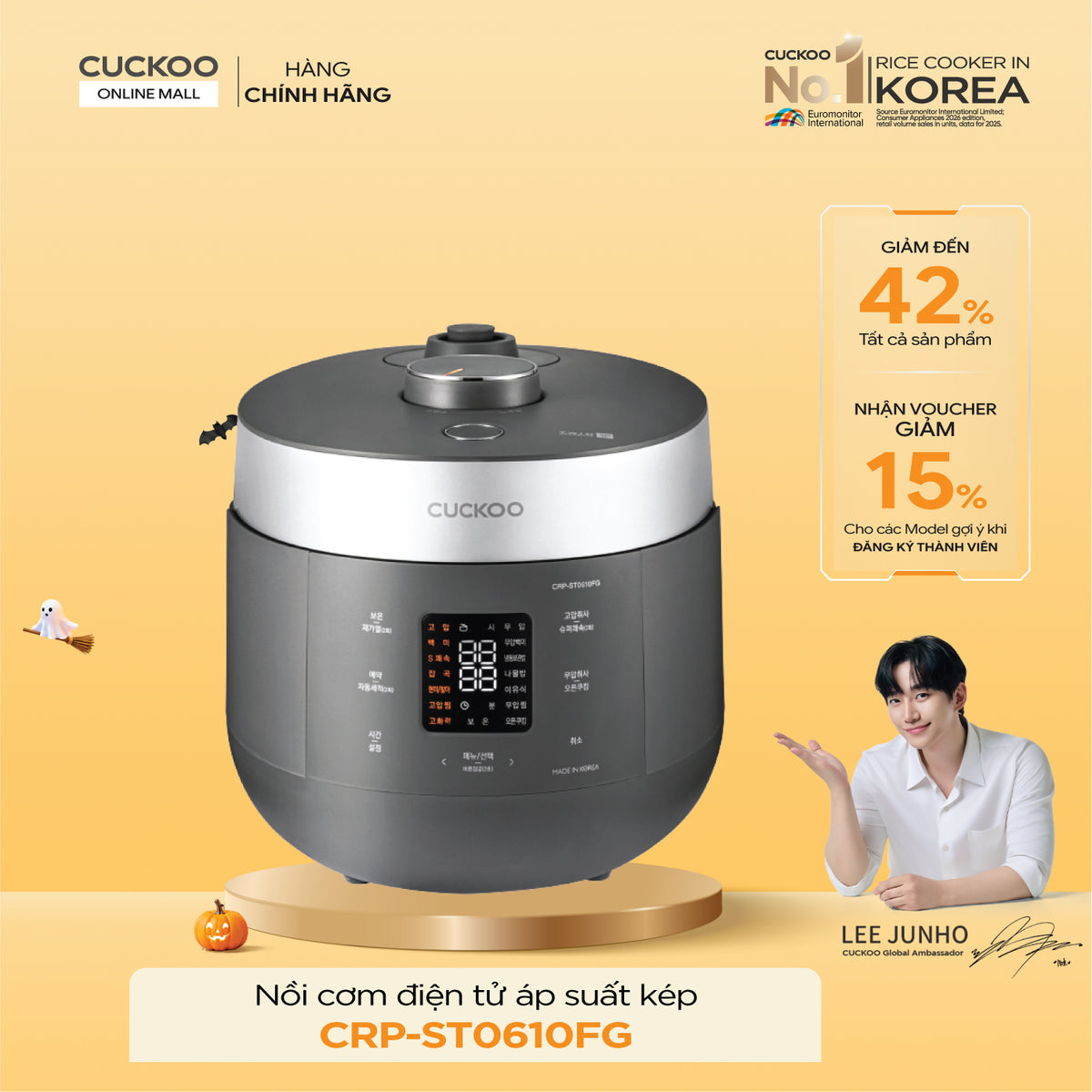 Nồi Cơm Điện Tử Áp Suất Kép Cuckoo CRP-ST0610FG