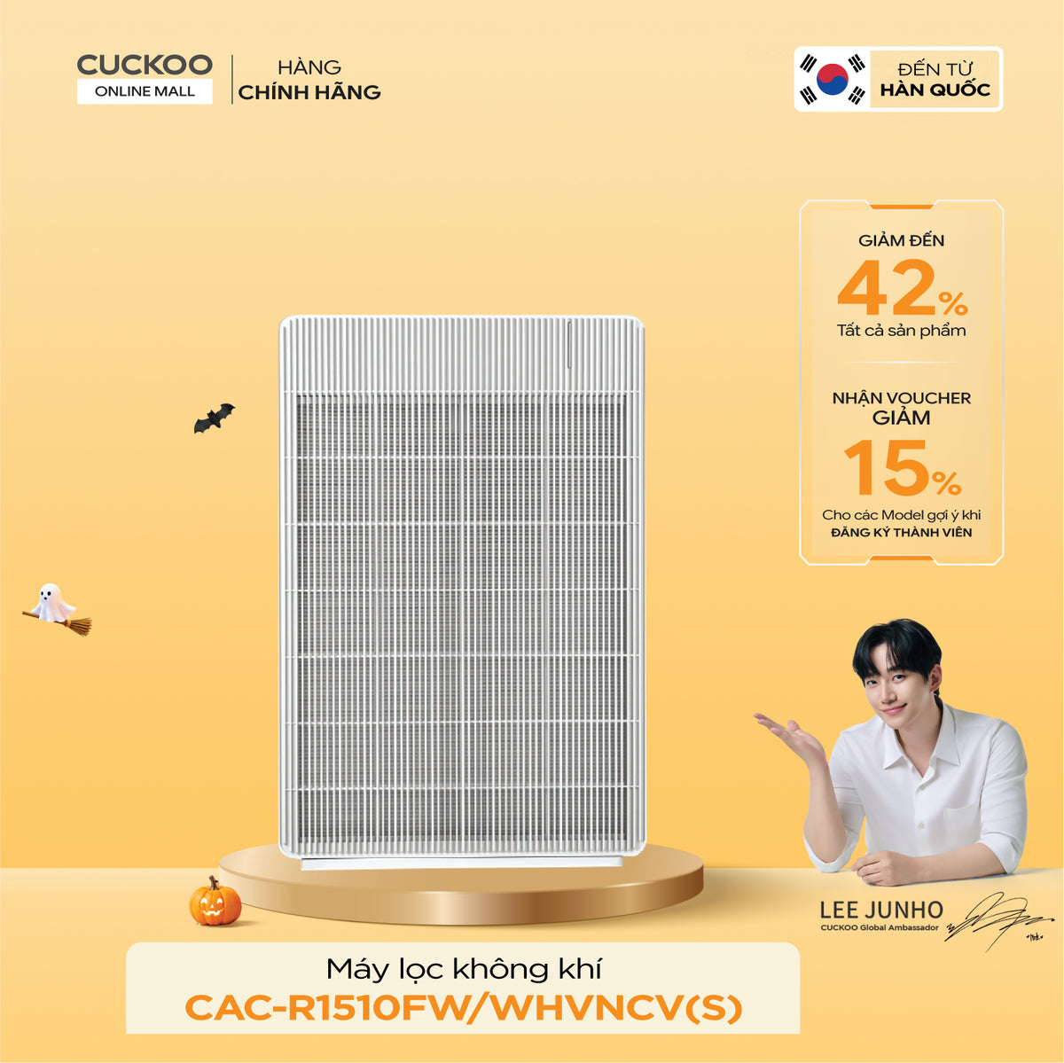 Máy Lọc Không Khí Cuckoo CAC-R1510FW/WHVNCV(S)