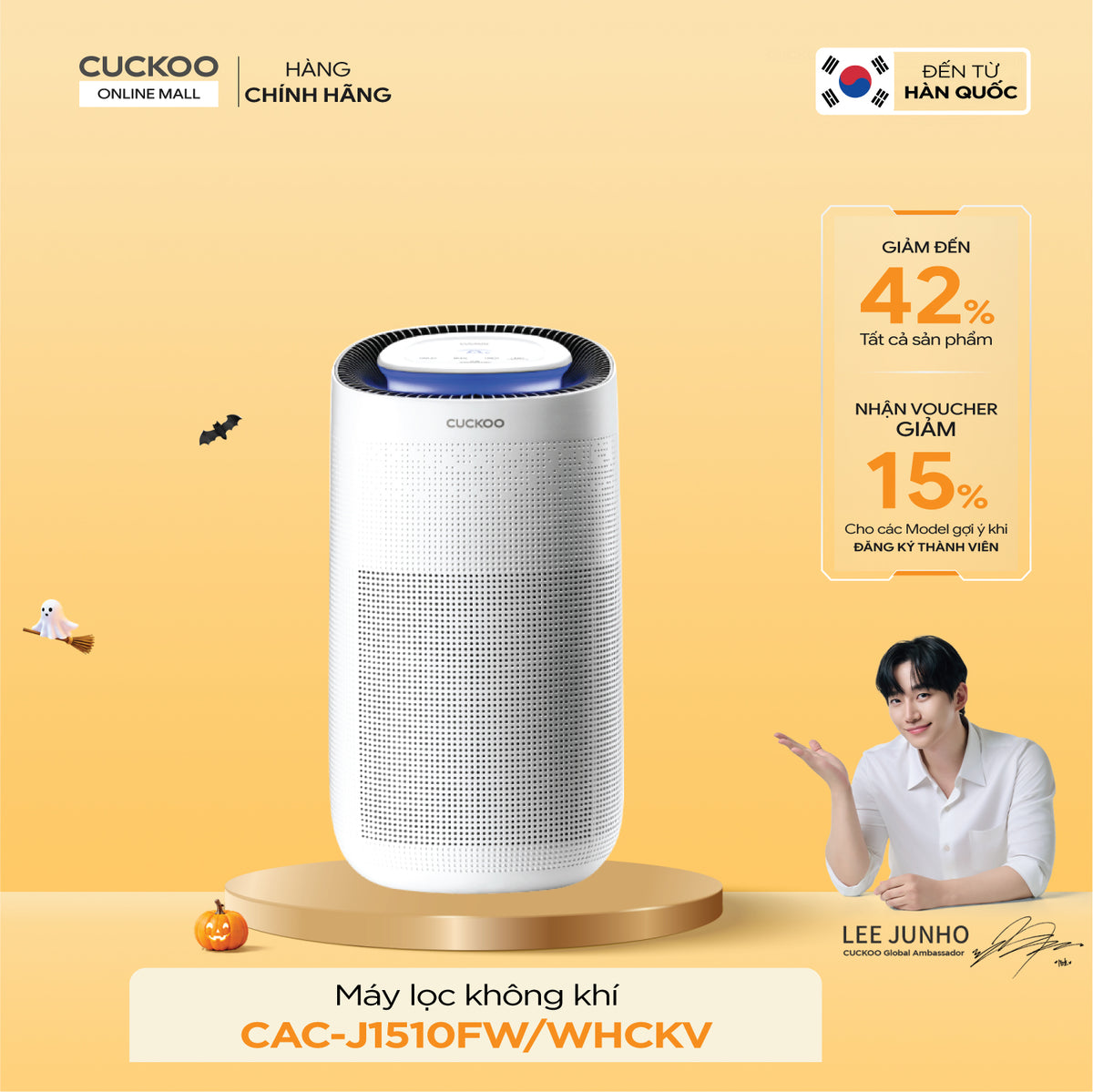 Máy lọc không khí Cuckoo CAC-J1510FW/WHCKV