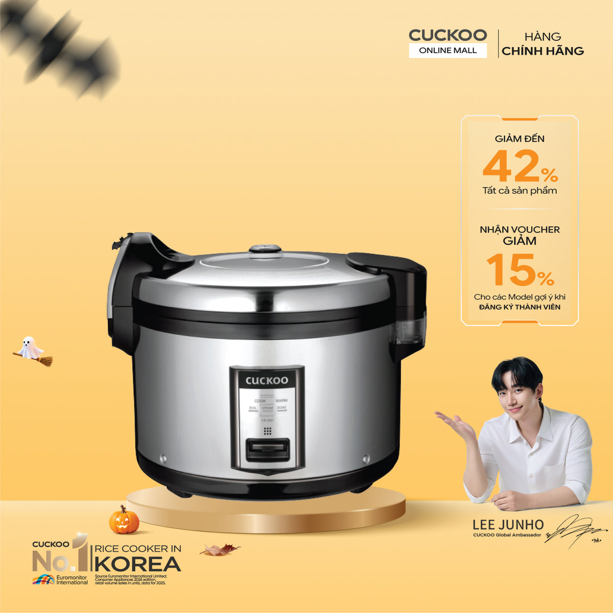 Nồi Cơm Điện Công Nghiệp Cuckoo CR-3521/BKSTVNCV