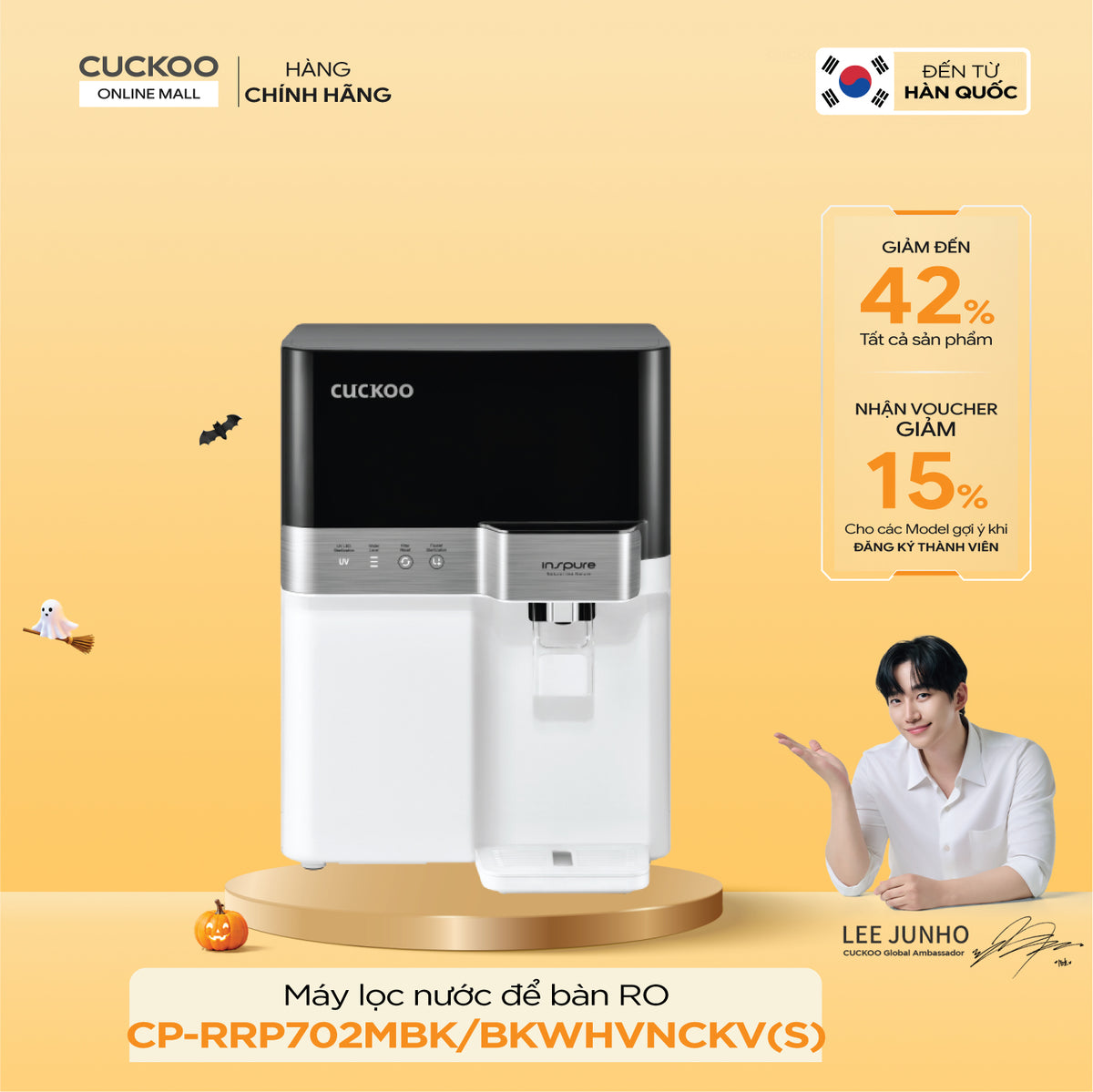 Cuckoo CP-RRP702MBK/BKWHVNCKV(S) Countertop RO Water Purifier
