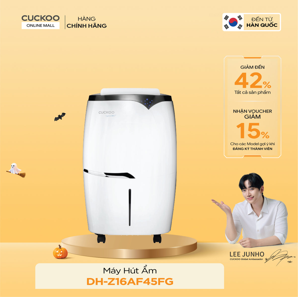Máy Hút Ẩm Cuckoo DH-Z16AF45FG(S)