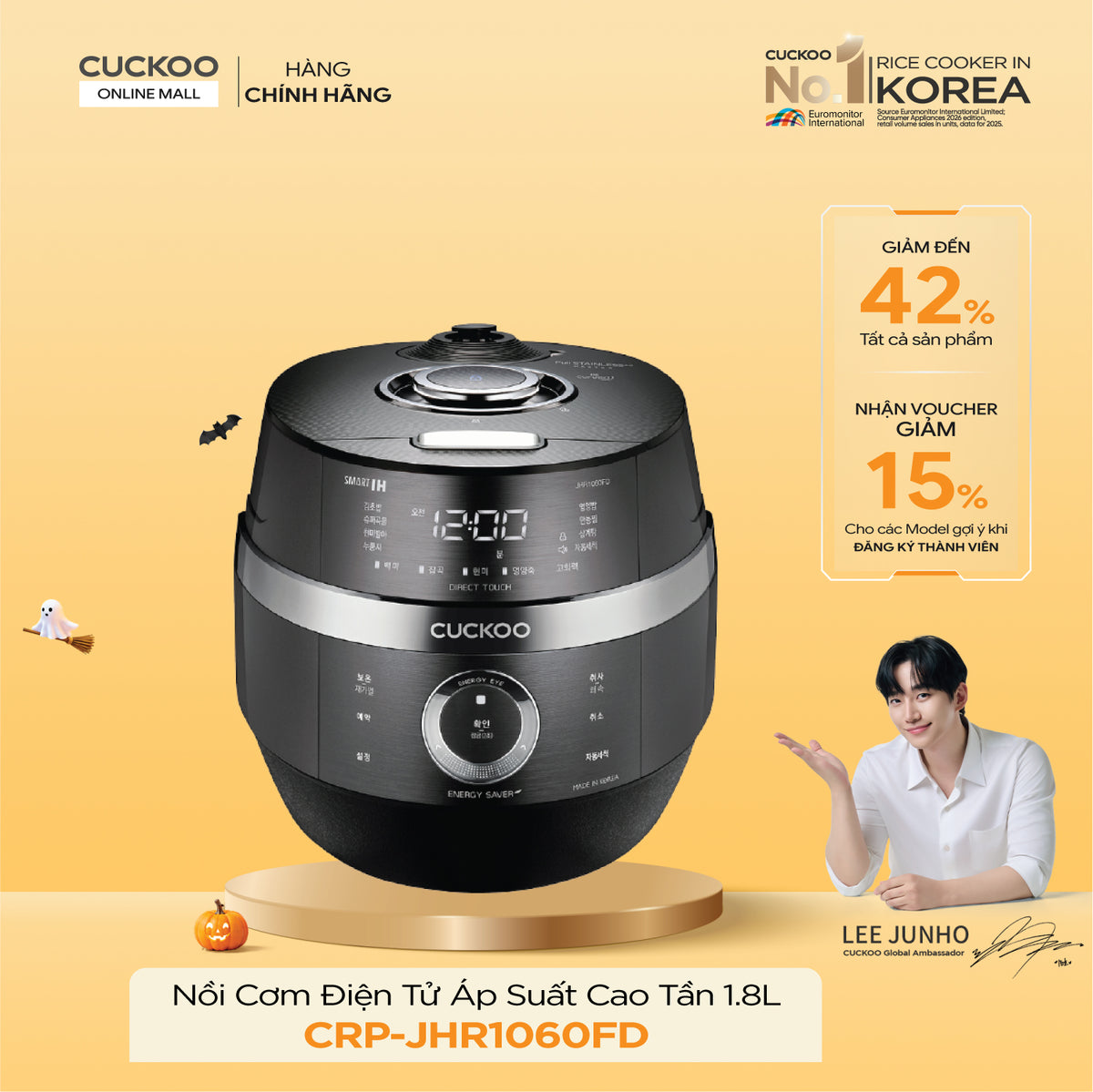 Nồi Cơm Điện Tử Áp Suất Cao Tần Cuckoo CRP-JHR1060FD