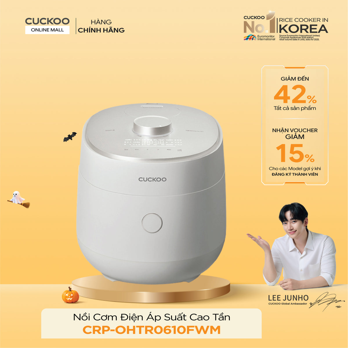 Nồi Cơm Điện Tử Áp Suất Kép Cao Tần Cuckoo CRP-OHTR0610FWM