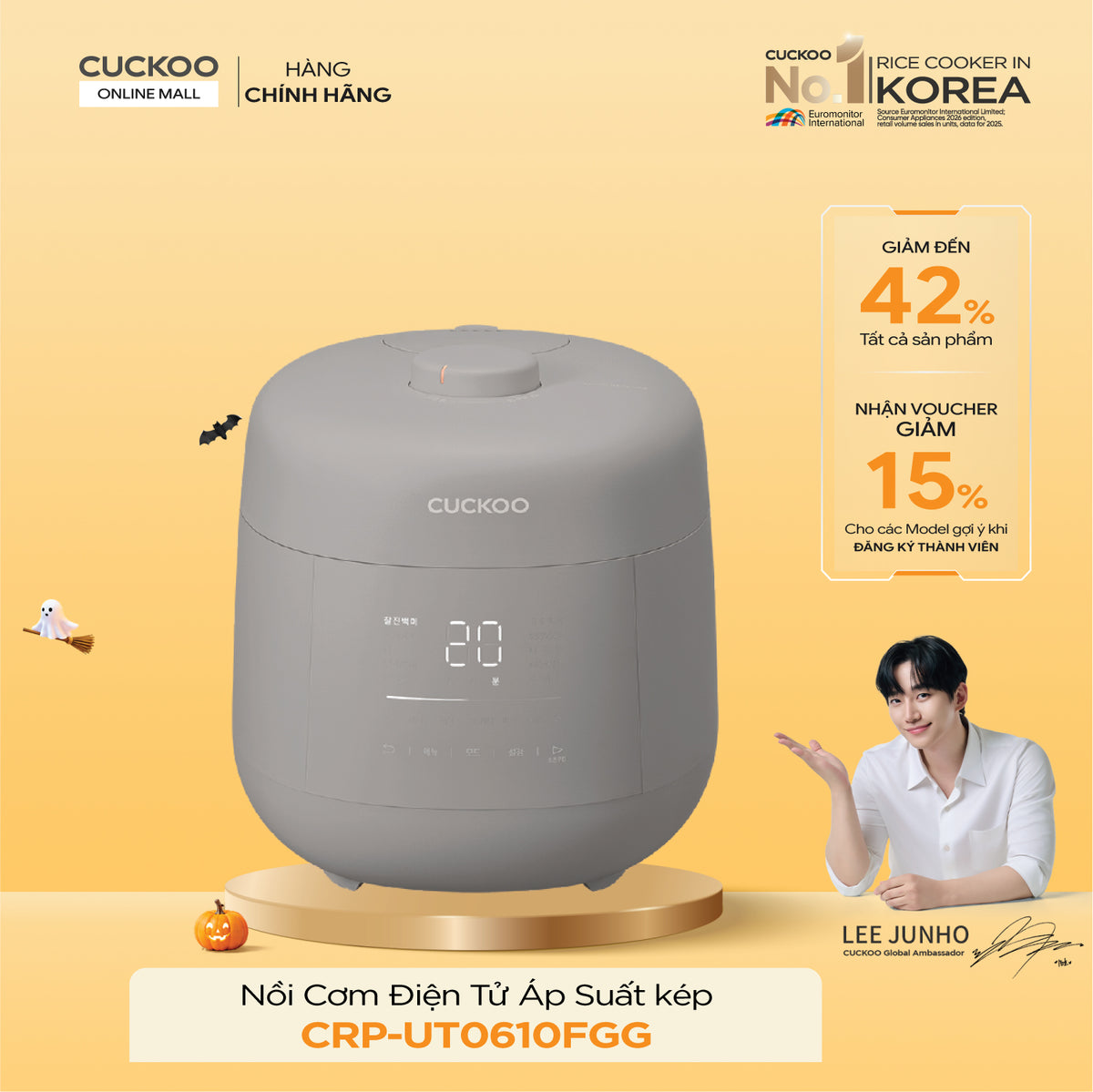 Nồi Cơm Điện Tử Áp Suất Kép Cuckoo CRP-UT0610FGG
