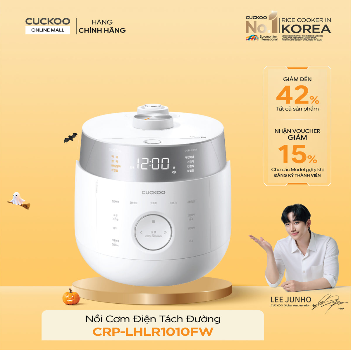 Nồi Cơm Điện Tách Đường Áp Suất Kép Cao Tần CRP-LHLR1010FW