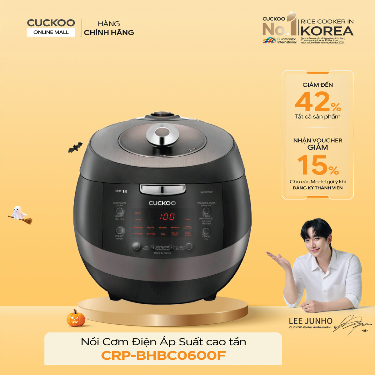 Nồi Cơm Điện Tử Áp Suất Cao Tần Cuckoo CRP-BHBC0600F/GRGRCRCKV
