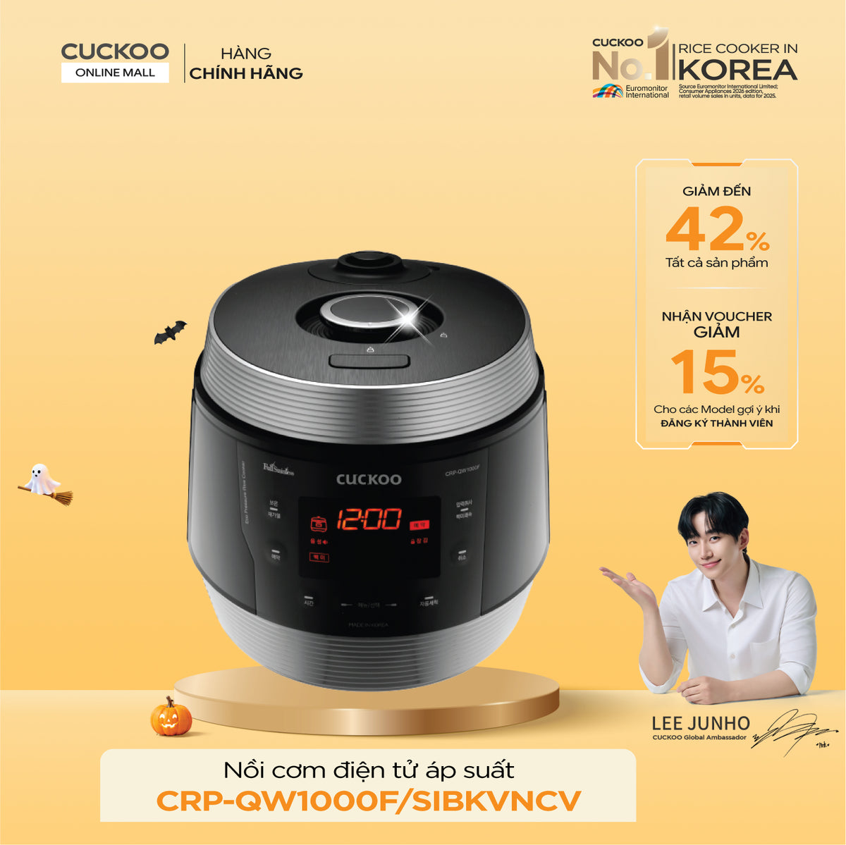 Nồi Cơm Điện Tử Áp Suất Cuckoo CRP-QW1000F/SIBKVNCV