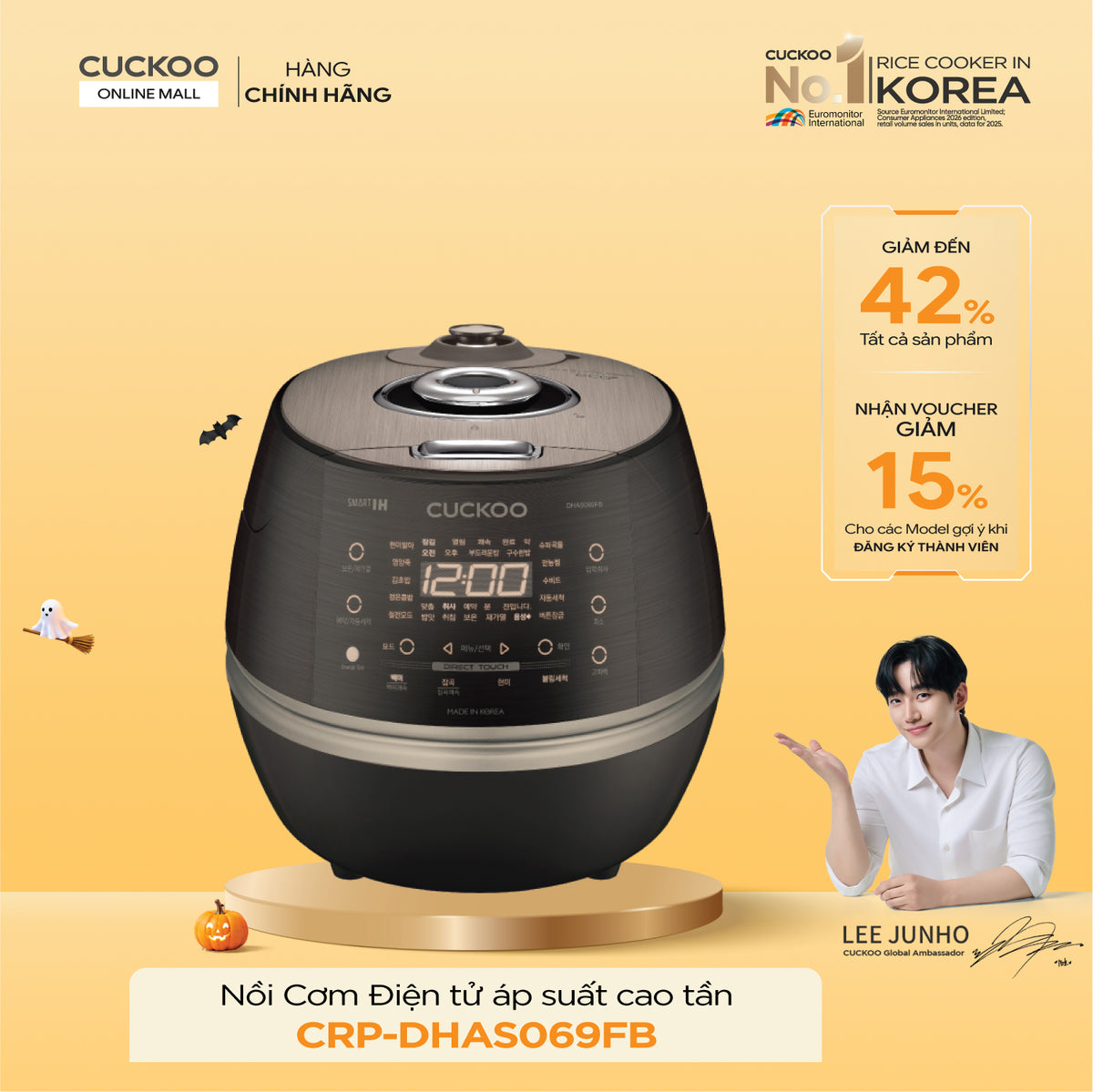 Nồi Cơm Điện Áp Suất Cao Tần Cuckoo CRP-DHAS069FB