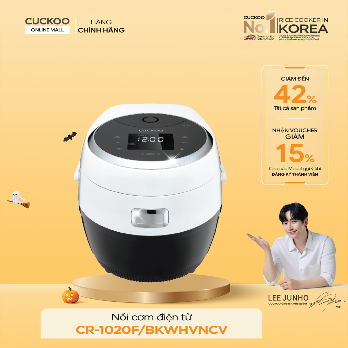 Nồi Cơm Điện Tử Cuckoo CR-1020F/BKWHVNCV