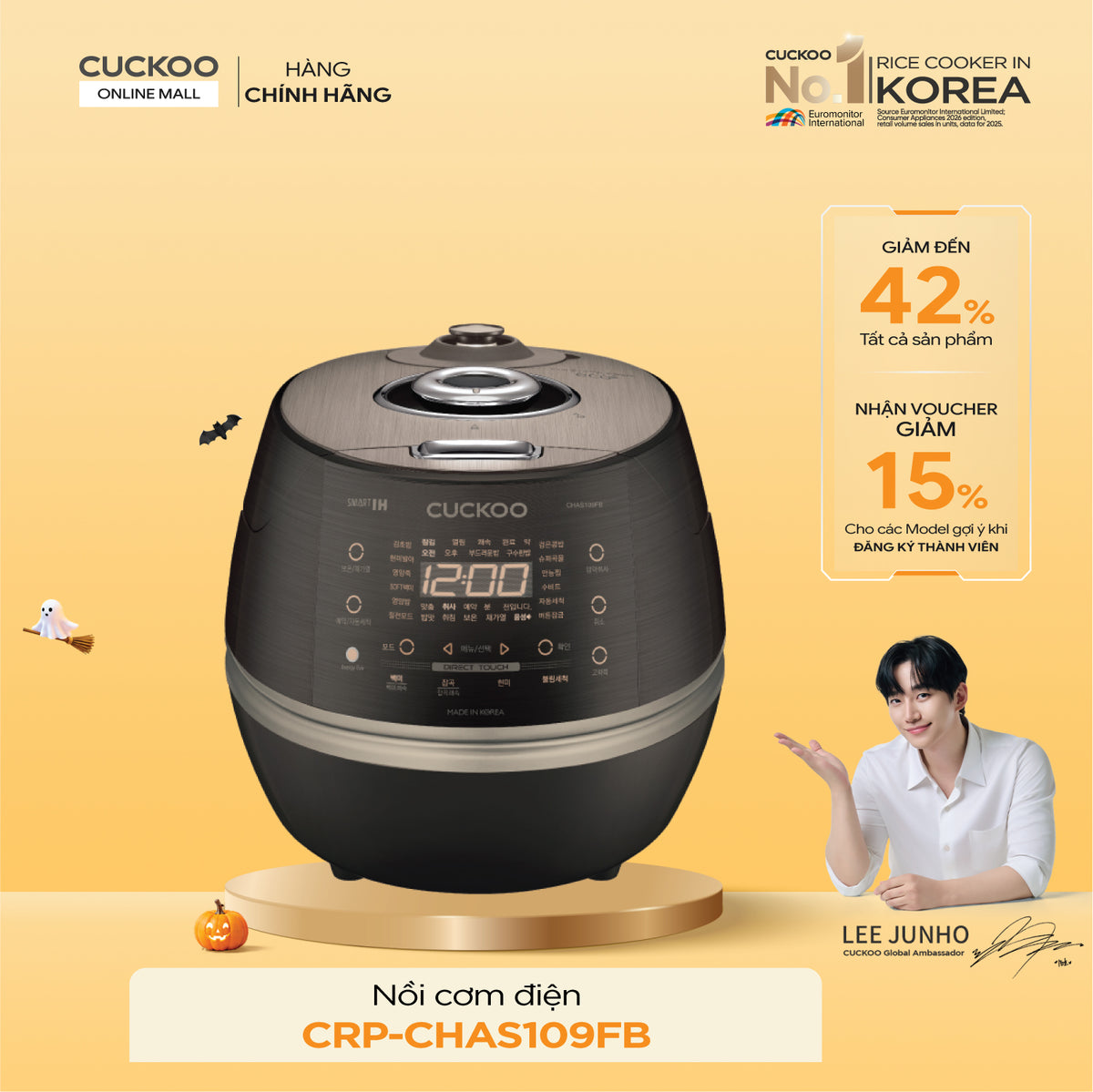 Nồi Cơm Điện Tử Áp Suất Cao Tần Cuckoo CRP-CHAS109FB