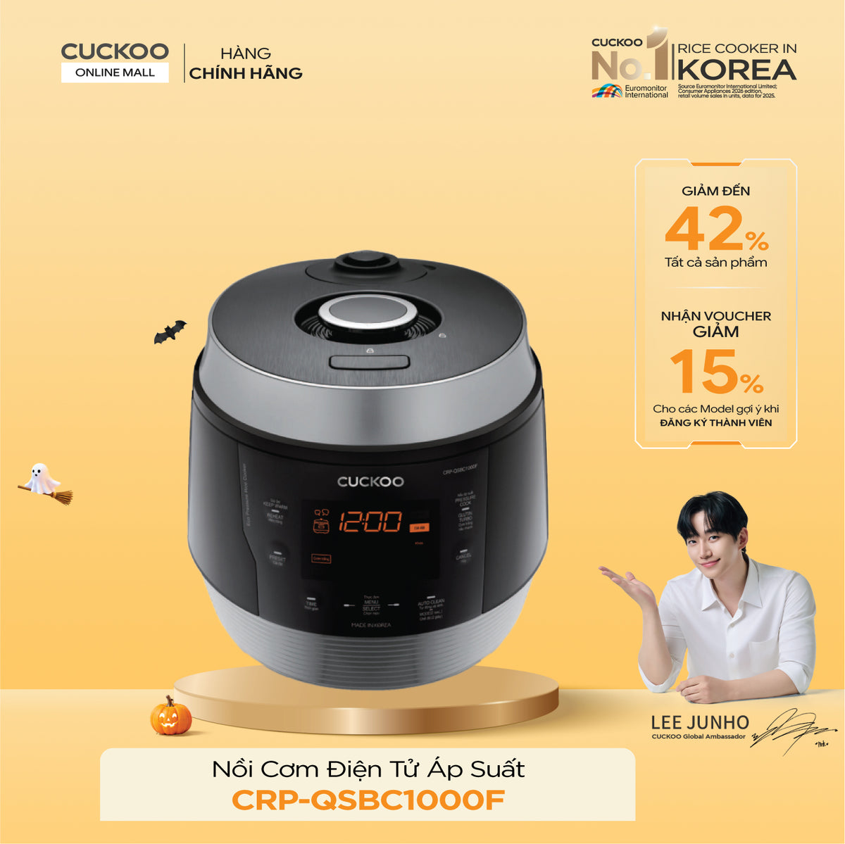 Nồi Cơm Điện Tử Áp Suất Cuckoo CRP-QSBC1000F