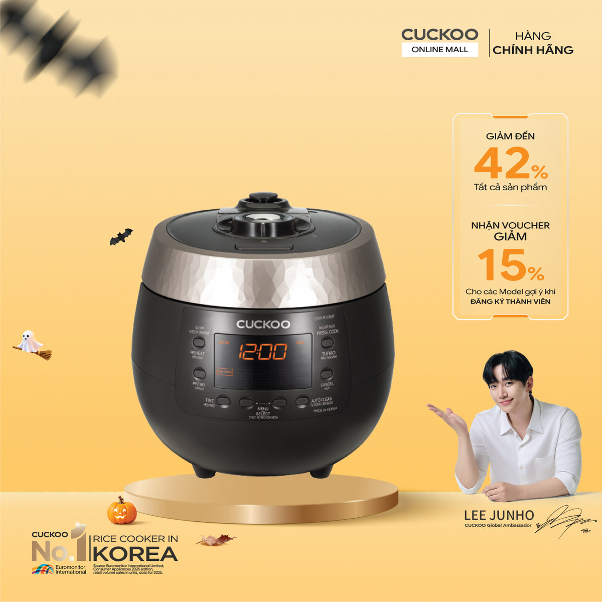 Nồi Cơm Điện Tử Áp Suất Cuckoo CRP-R1000F/BKGBCRVNCV