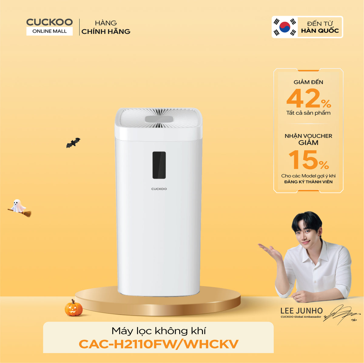 Máy Lọc Không Khí Cuckoo CAC-H2110FW/WHCKV