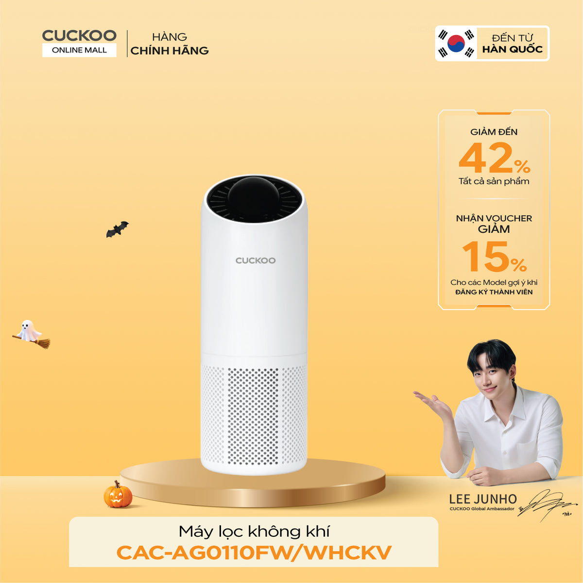 Máy Lọc Không Khí Ô Tô Cuckoo CAC-AG0110FW/WHCKV