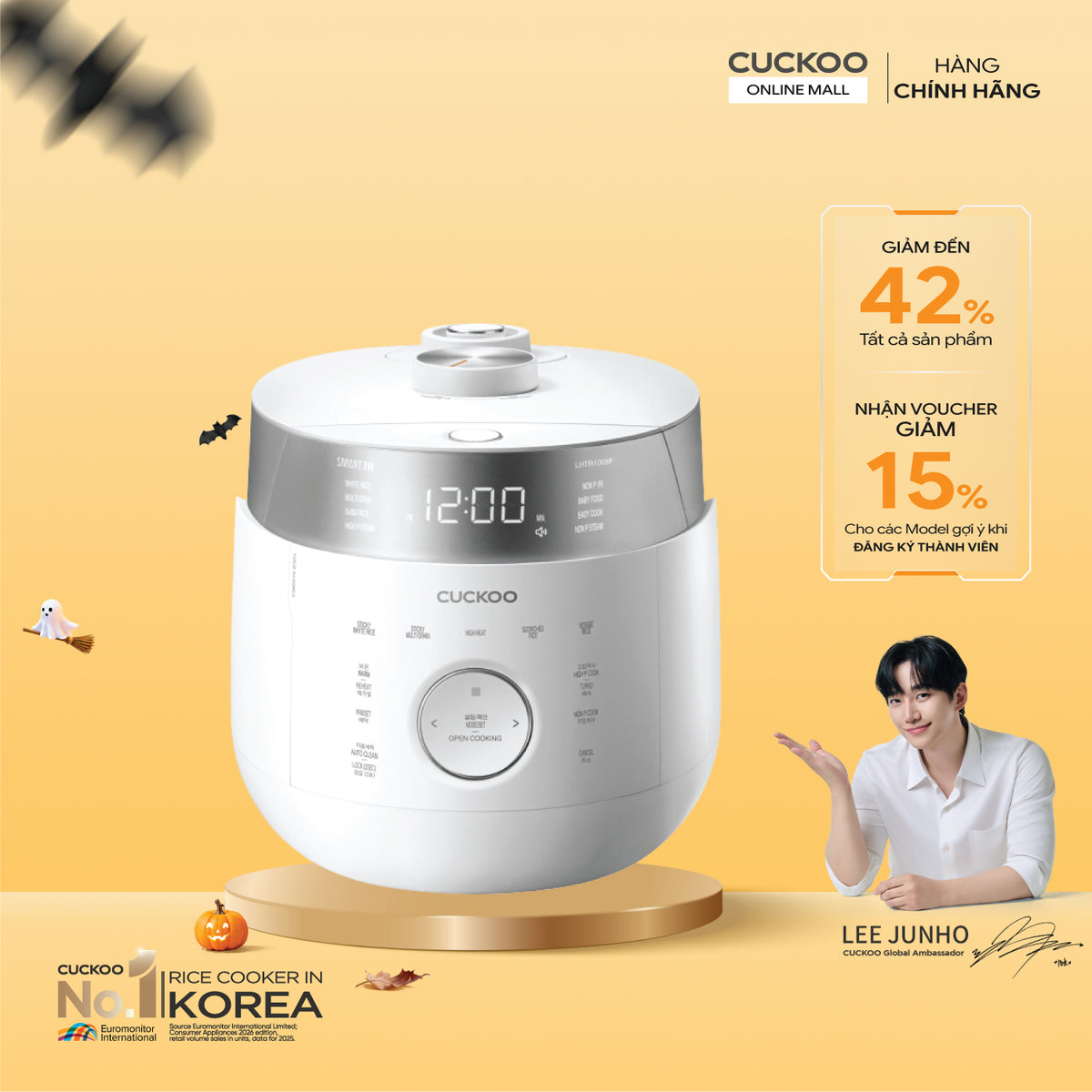 Nồi Cơm Điện Tử Áp Suất Kép Cao Tần Cuckoo CRP-LHTR1010FW