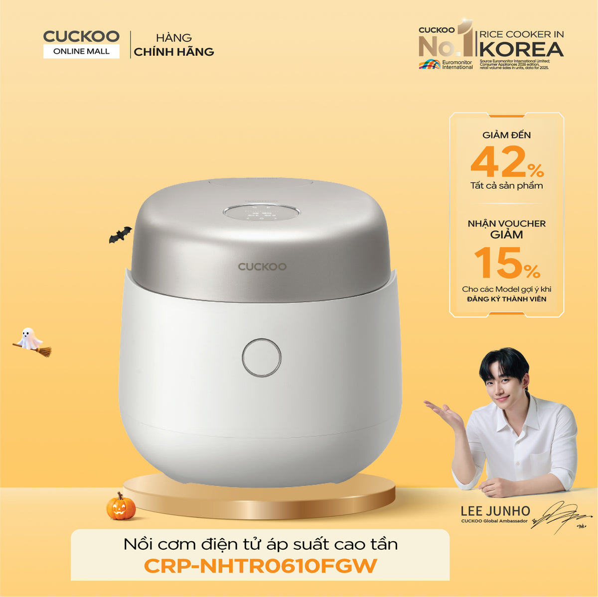 Nồi Cơm Điện Tử Áp Suất Kép Cao Tần Cuckoo CRP-NHTR0610FGW