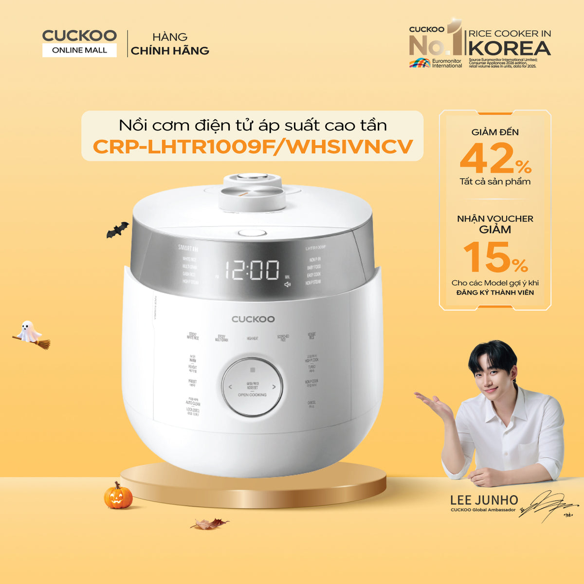 CRP-LHTR1009F/WHSIVNCV Nồi Cơm Điện Tử Áp Suất Kép Cao Tần Cuckoo