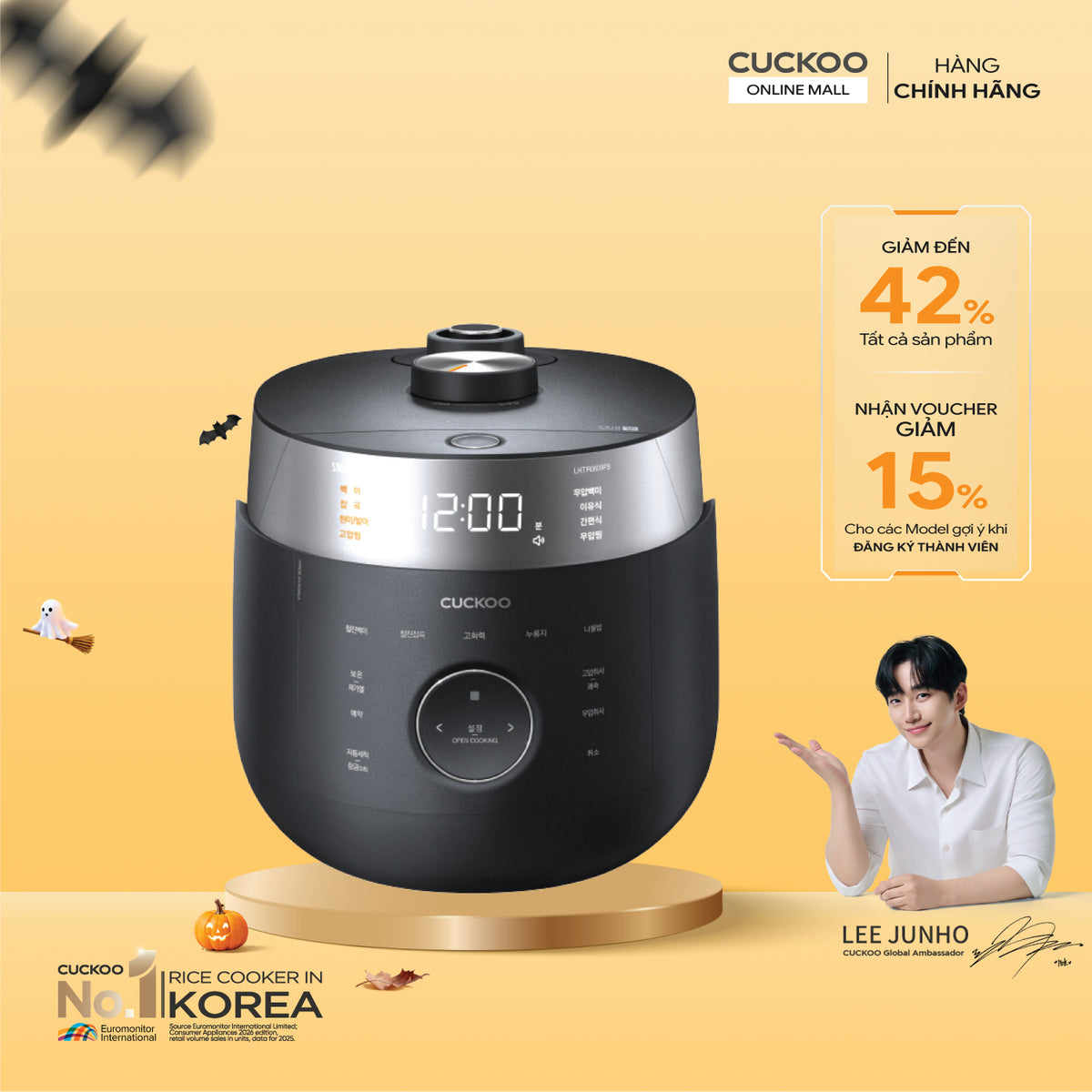 Nồi Cơm Điện Tử Áp Suất Kép Cao Tần Cuckoo CRP-LHTR1009F/BKSIVNCV