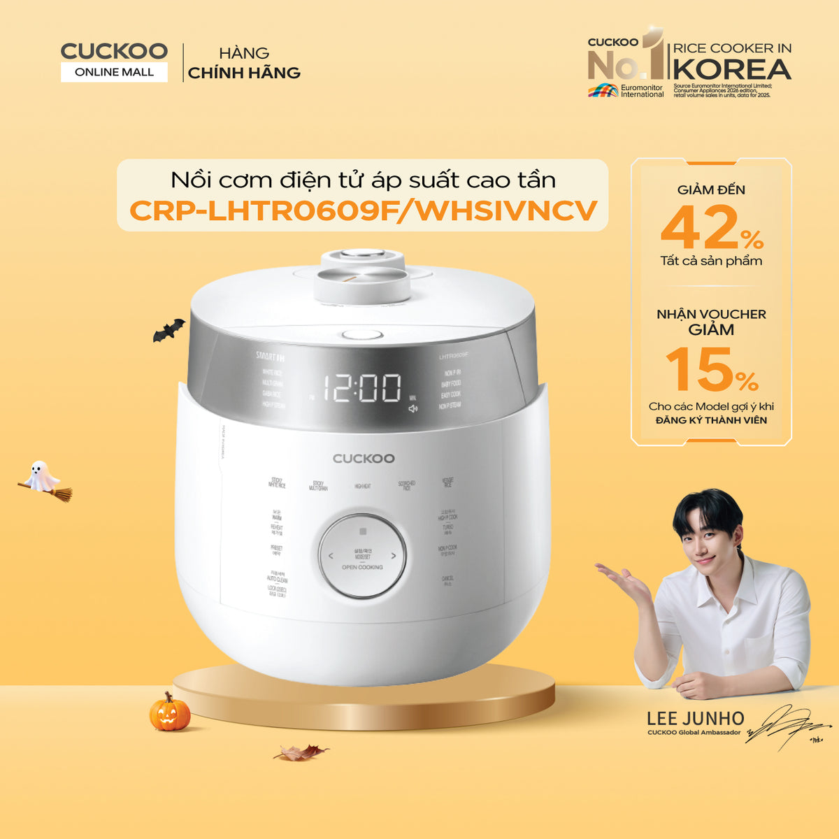 CRP-LHTR0609F/WHSIVNCV Nồi Cơm Điện Tử Áp Suất Kép Cao Tần Cuckoo